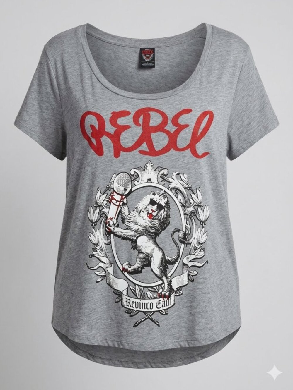 torrid Rebel Wilson Plus Size 1X Gray Deep Scoop Neck Lightweight T-shirt 3391